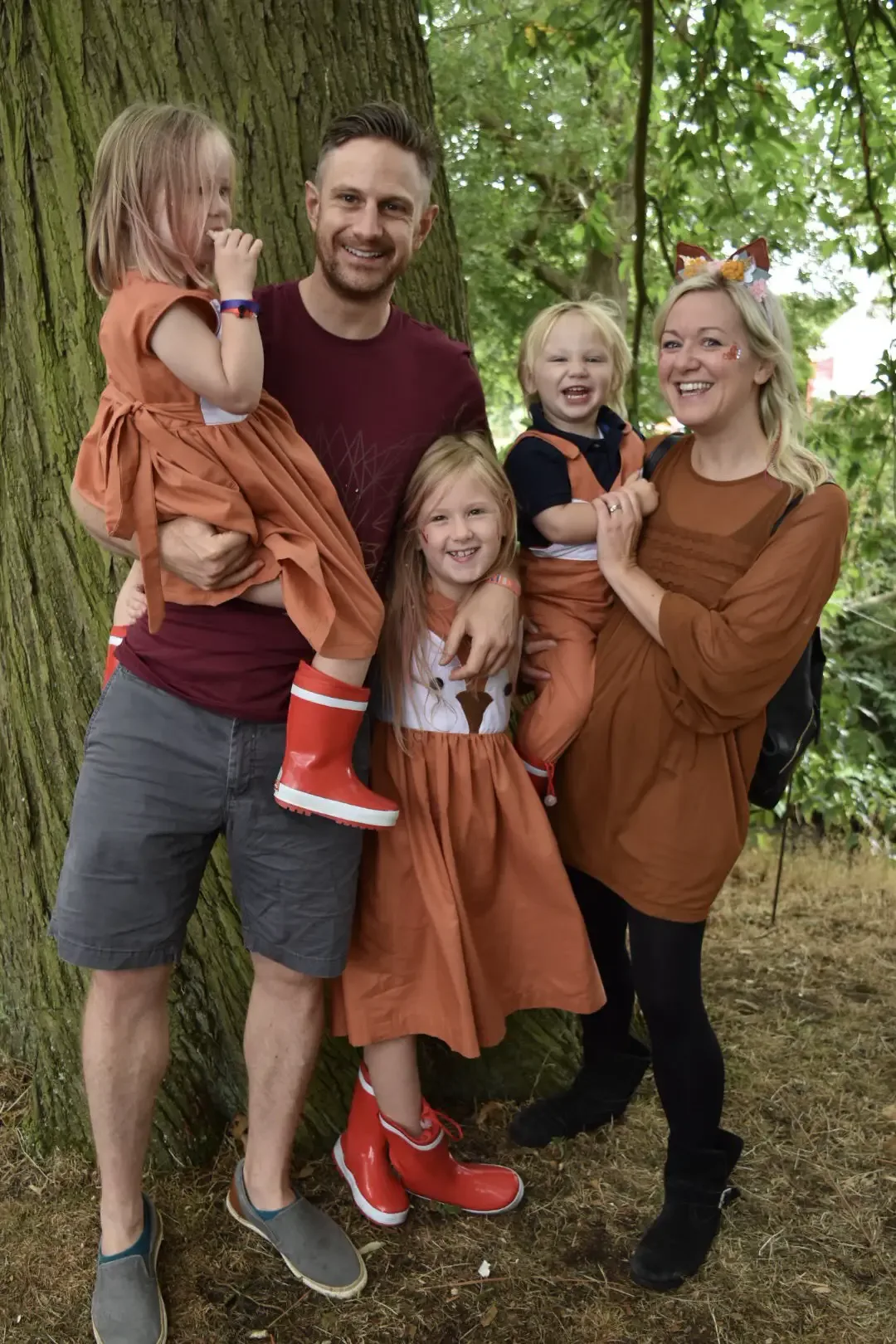 Dressing up as foxes for Just so Festival 2018. Join in with the tribes for festival fun!