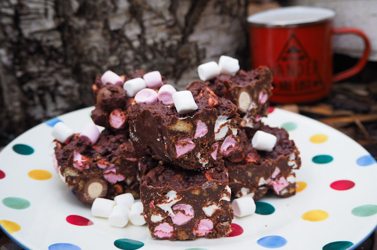 An easy make ahead camping dessert: No bake rocky road