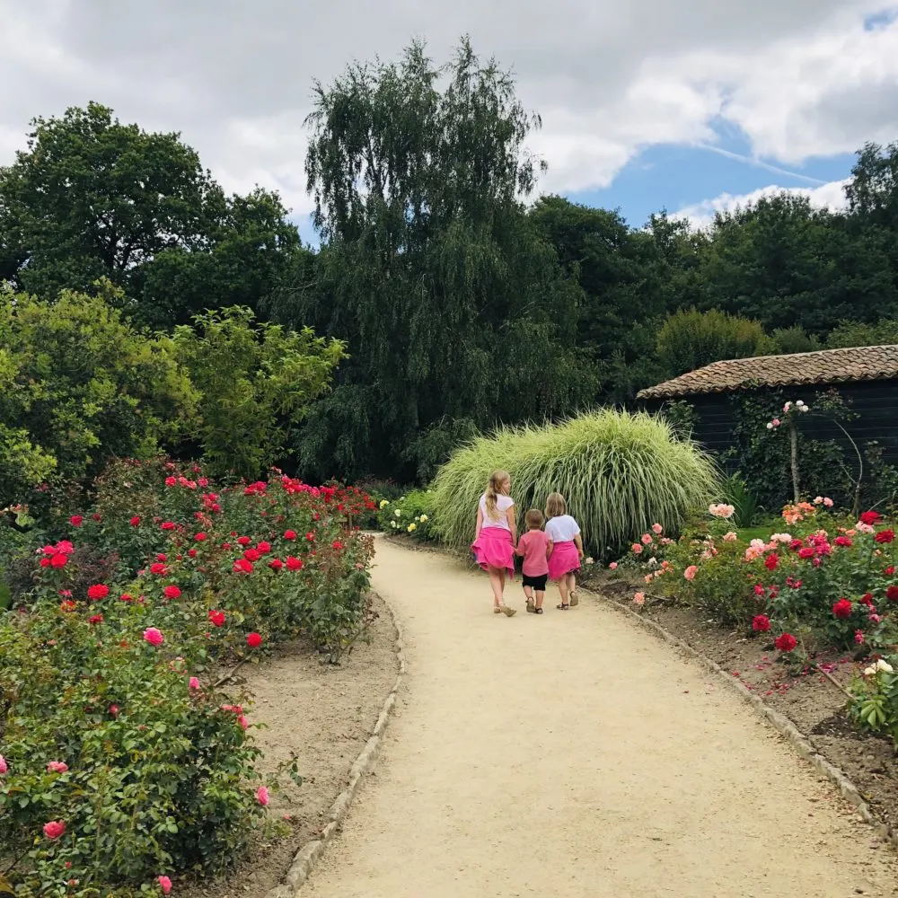 Puy du Fou with kids wandering the gardens